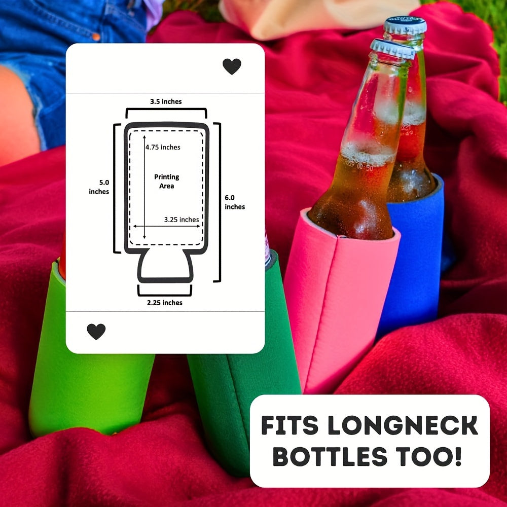 Set of 12 Black Neoprene Slim Can Cooler Sleeves for 12oz Beer and Soda