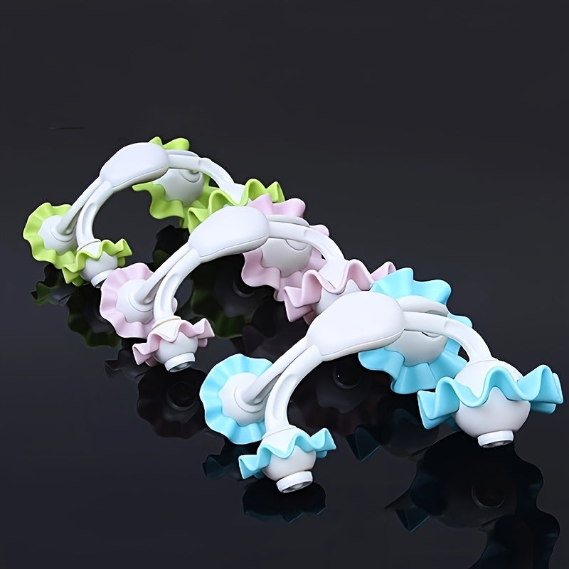 To'liq tana bo'shashishi uchun qo'lga olinadigan gullar dizayni massajeri, yashil va oq, mashg'ulotdan keyingi tiklanish va taranglikni bartaraf etish uchun ideal, oyoqlar, bel va orqa uchun portativ va samarali.