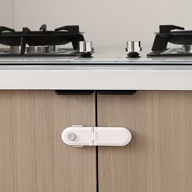 Safety Drawer Lock with Right Angle Lock for Cabinets and Refrigerator Doors