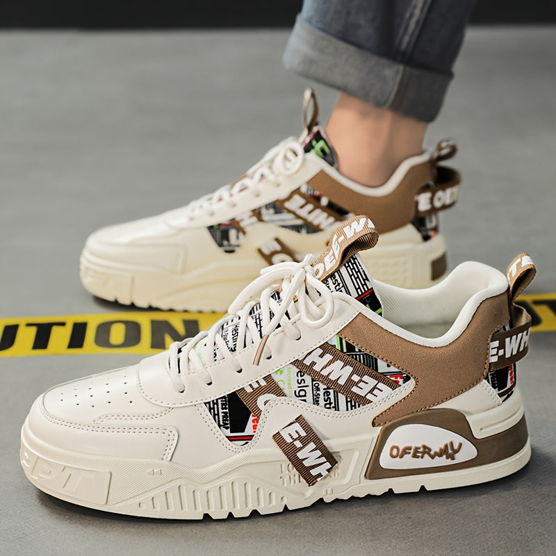 Men's Casual Sneakers Low Top Breathable Lace-Up PVC Sole All-Season