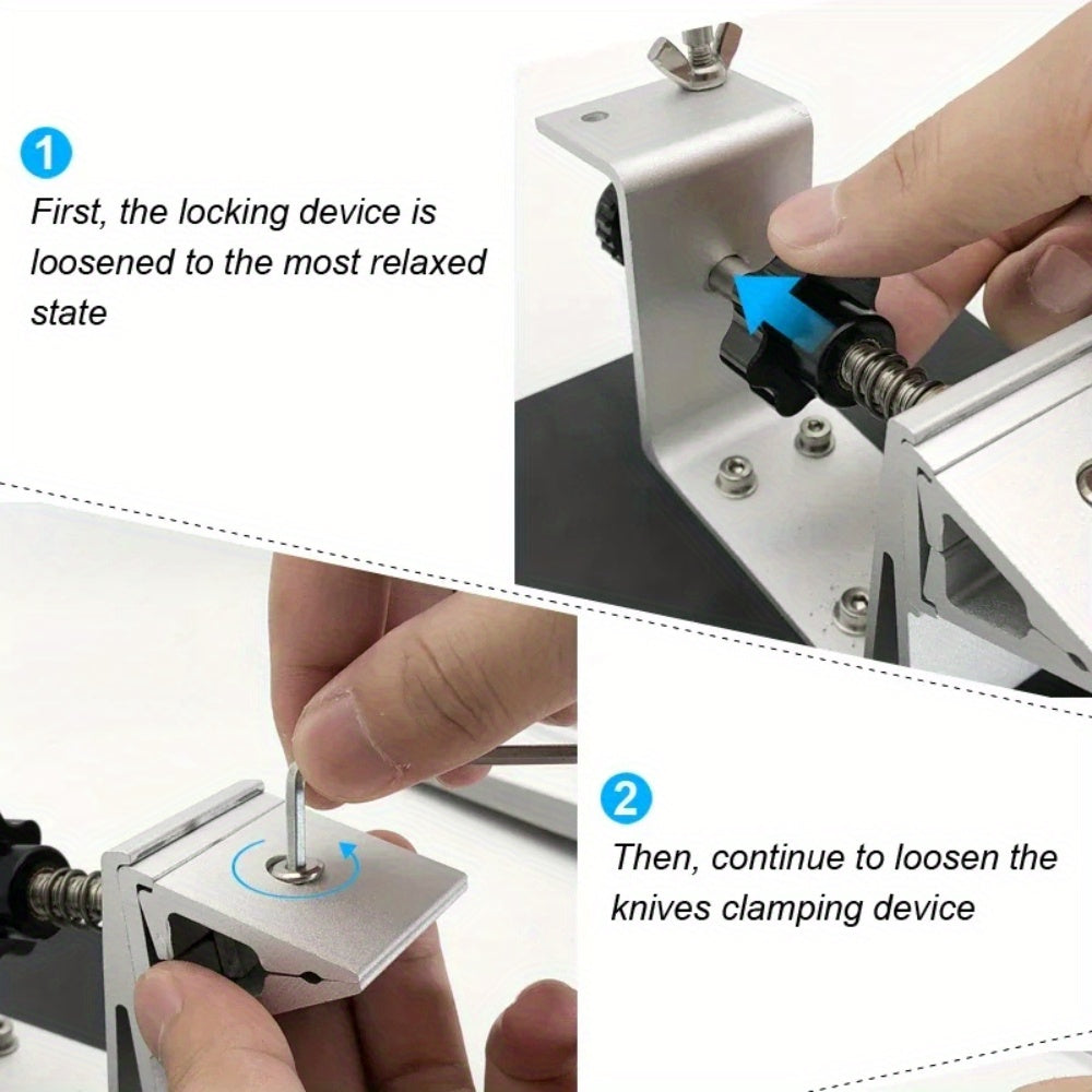 Professional pichoqni shimgichlash tizimi, 19-34 daraja burchaklar uchun honing asbobi bilan, sirpmas asos