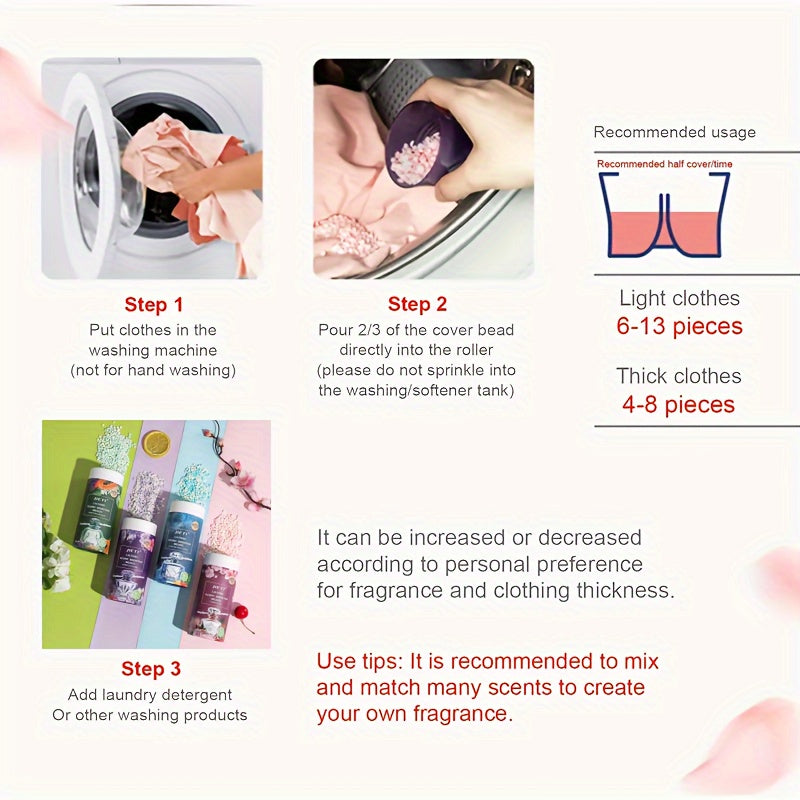 Scented Laundry Beads Softener Freshener for Fabrics in 4 Scents Home Dorm Use