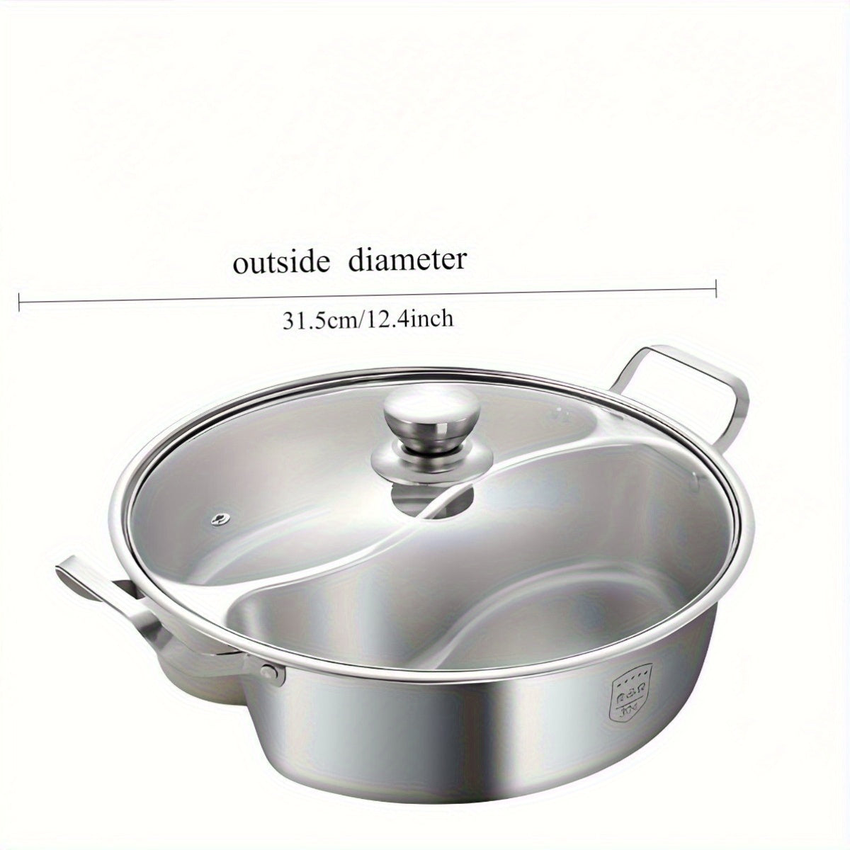 Stainless steel dual flavor hot pot with lid for gatherings induction compatible durable