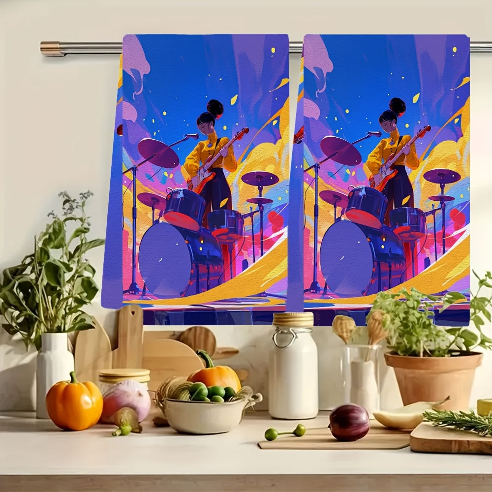 Siz ikkita yumshoq oshxona sochiqini va jonli musiqa shouiga ikkita chiptani olasiz. Ushbu juda singdiruvchi idish sochiqlari bayram bezatish uchun mukammal va ularni kir yuvish mashinasida tozalash oson. Har bir sochiqning o'lchami 40.64 x 60.96 sm.