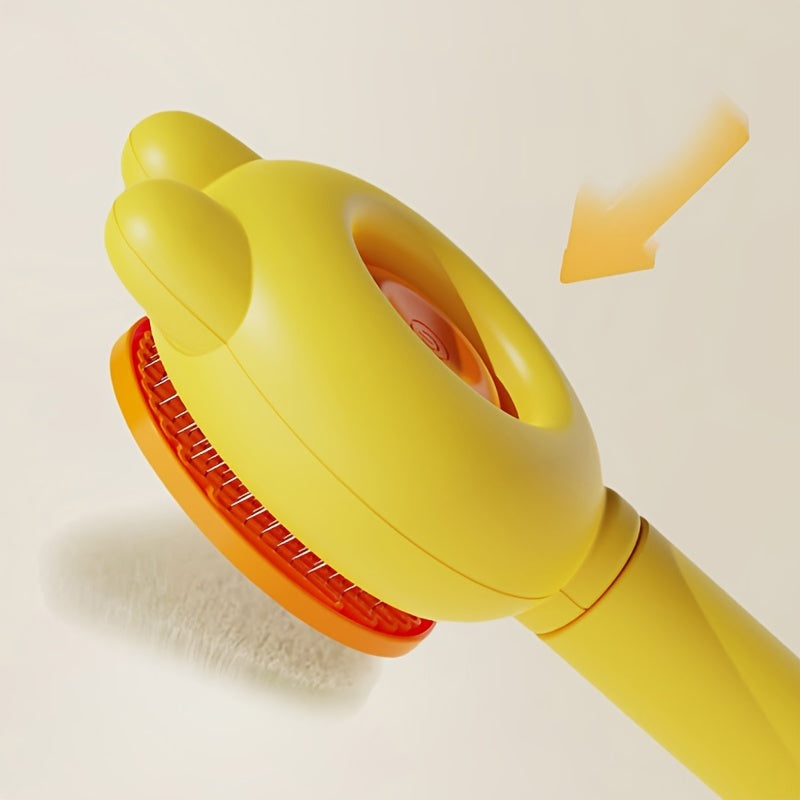 Self-Cleaning Slicker Brush for Cats and Dogs Stainless Steel Bristles Ergonomic Handle