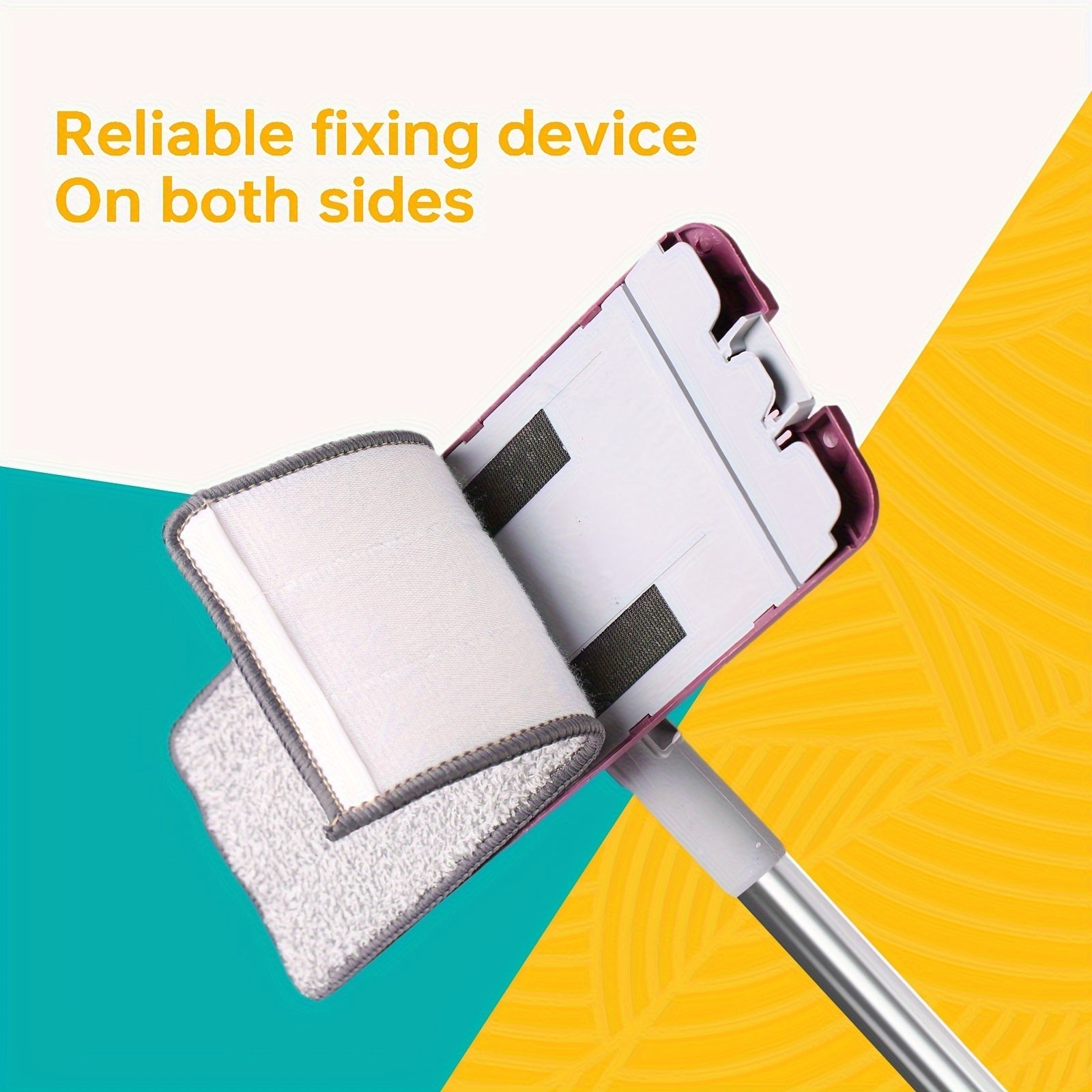 8L Manual Mop and Bucket Set with Microfiber Pads for Floor Cleaning