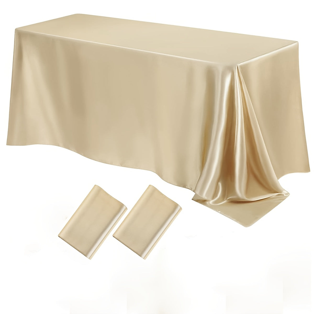 Satin Tablecloths 2-Pack Rectangular Polyester 259x147 cm for Weddings Parties