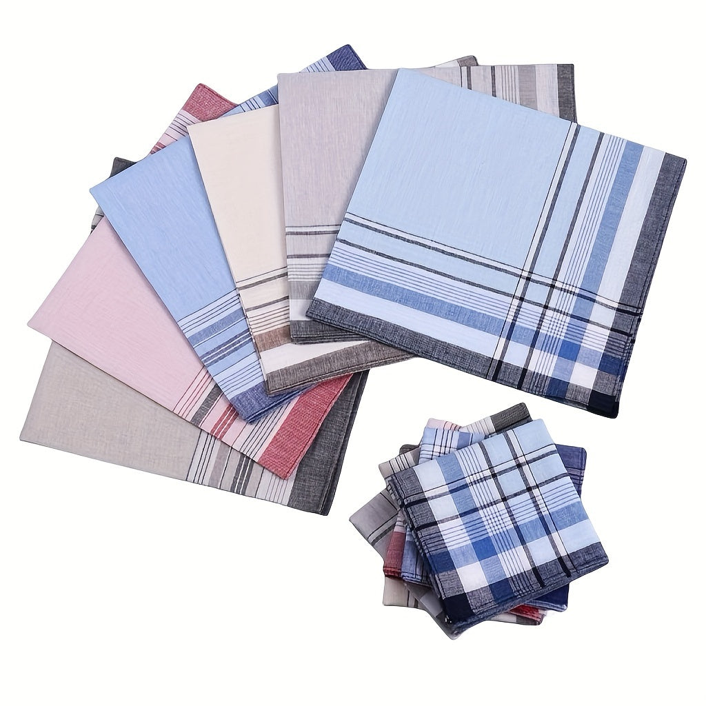 Set of 3 Soft Cotton Elderly Men's and Women's Handkerchiefs for Sweat Wiping
