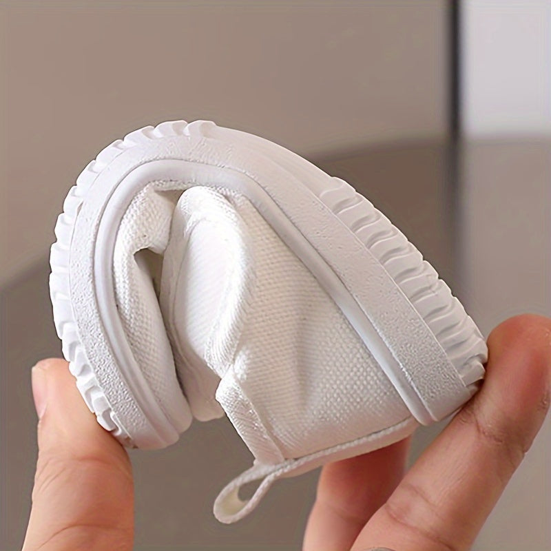 Zapatos de lona para niñas pequeñas y bebés, de caña baja, con bordado de dibujos animados, suela de PVC, fácil de poner y quitar, otoño y primavera