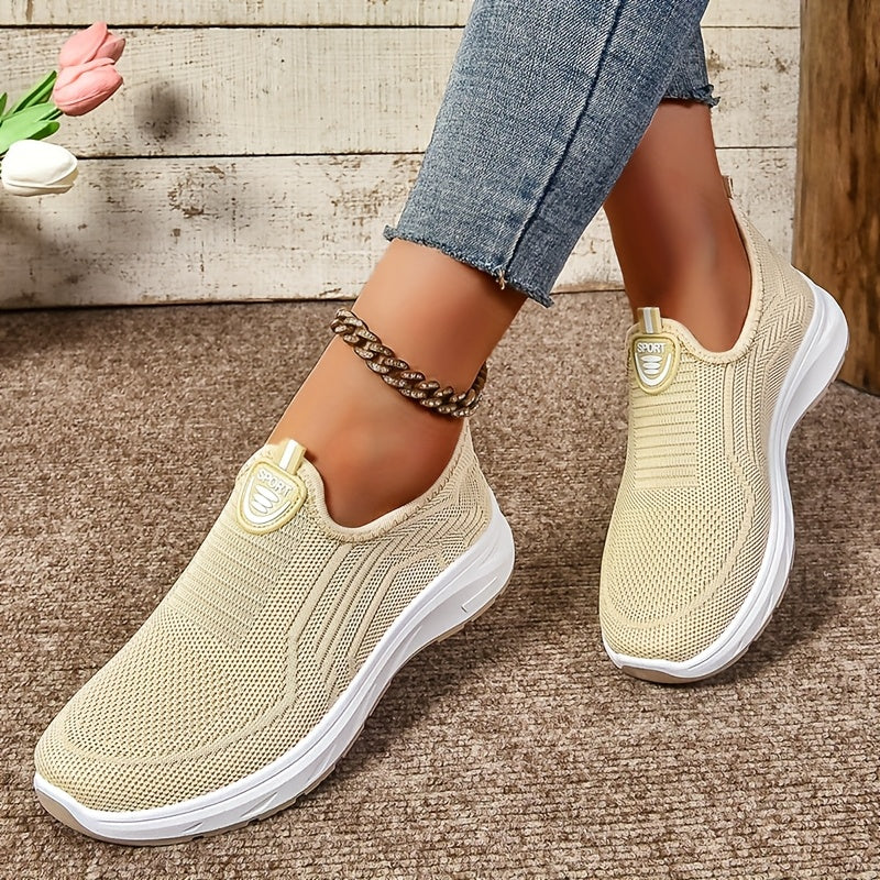 Women's Casual Slip-On Sneakers Breathable Mesh Lightweight Outdoor Shoes