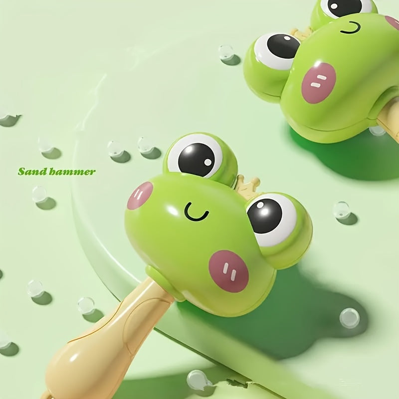 Baby Rattle Toy Set with Frog and Duck Designs for Infants Green Yellow