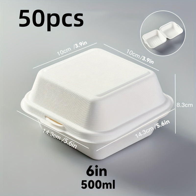 Ekologik toza bug'doy donasi qog'oz tushlik qutilari, 5, 15, 30, 50 ta, sendvichlar, salatlar va shirinliklar uchun