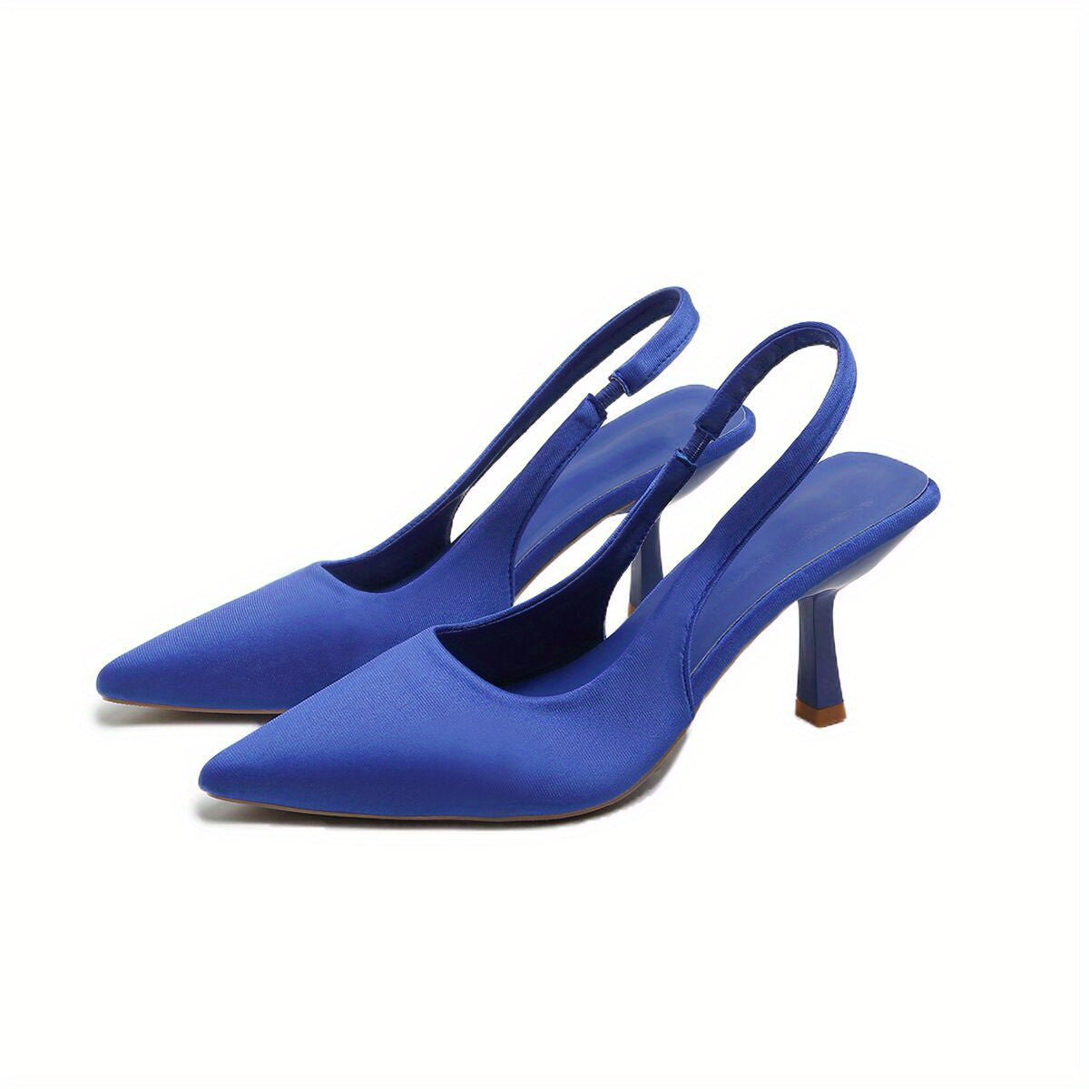 Women's Solid Color Fabric Pointed Toe Slip-On High Heels with Stiletto Heel