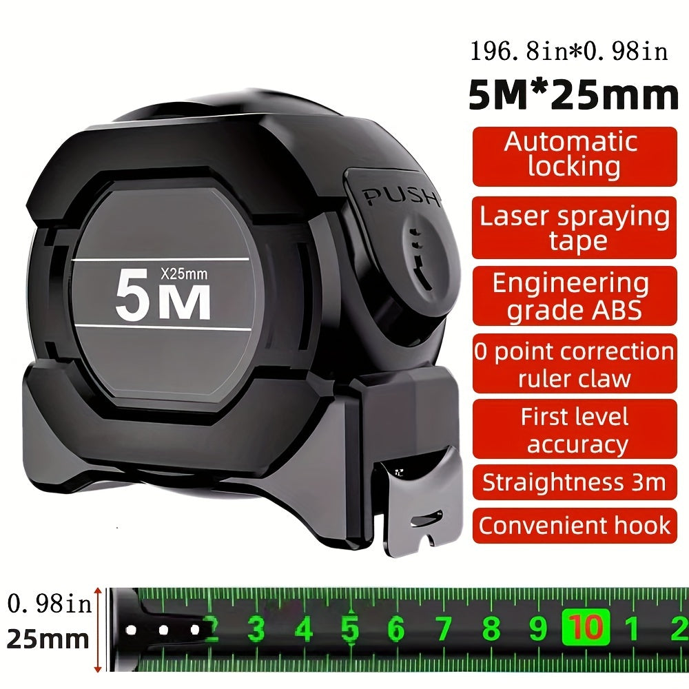 High Precision Carbon Steel Measuring Tape with Self-Locking Fluorescent Ruler 5/7.5/10m Automatic Locking
