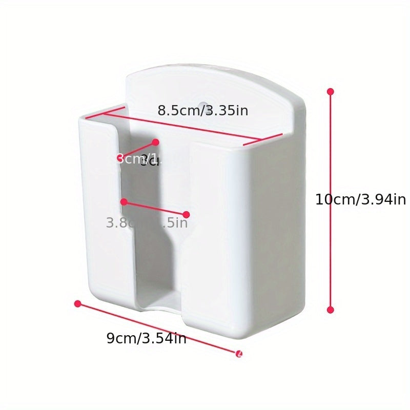 Белый настенный держатель для универсального пульта кондиционера, без необходимости сверления, с отсеком для хранения телефонов, зарядных устройств и канцелярских принадлежностей.
