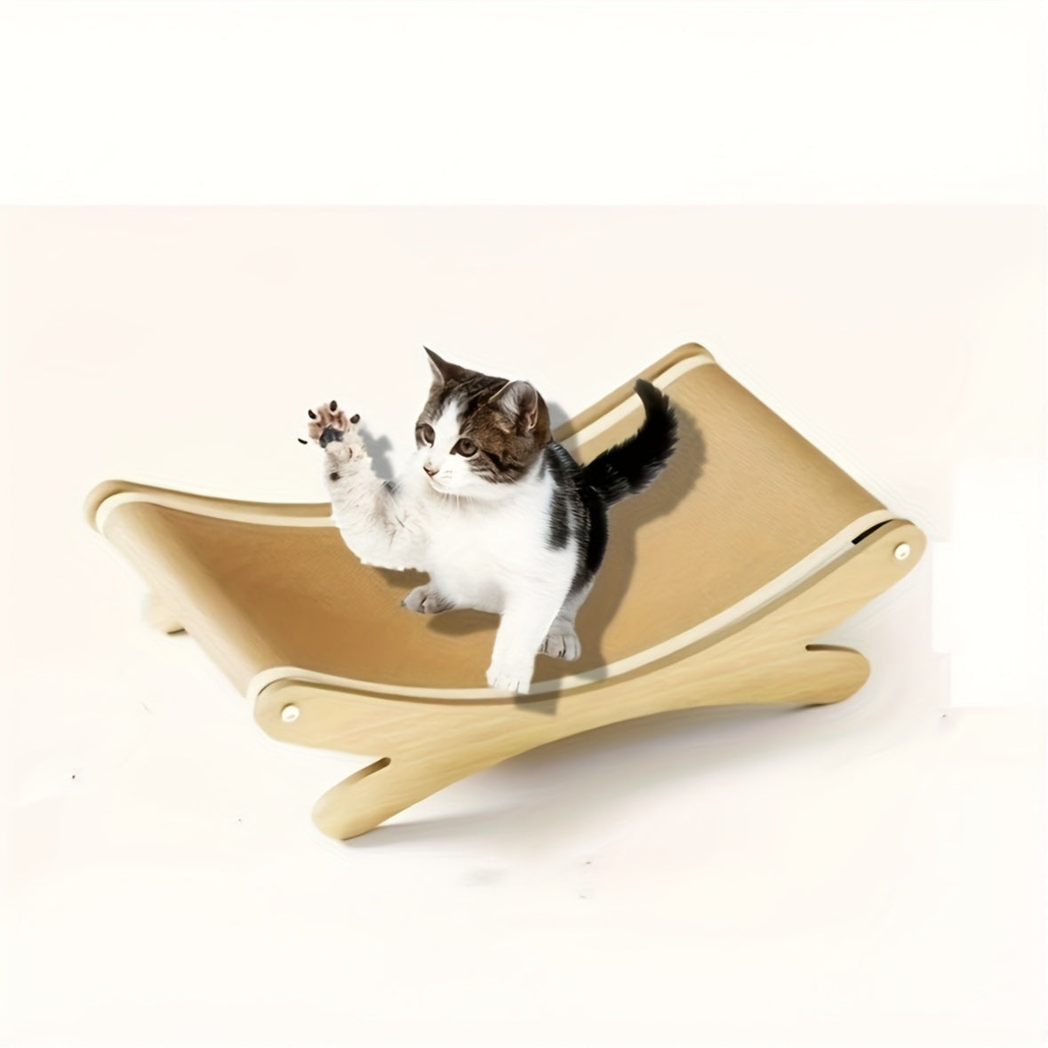 Assembled Sisal Cat Scratching Lounge with Wooden Frame for Claw Health and Relaxation