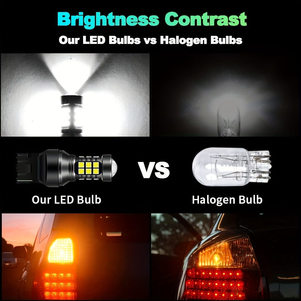 2 Pcs T20 LED 7440 7443 W21W W21/5W Bright Car Signal Backup Lights