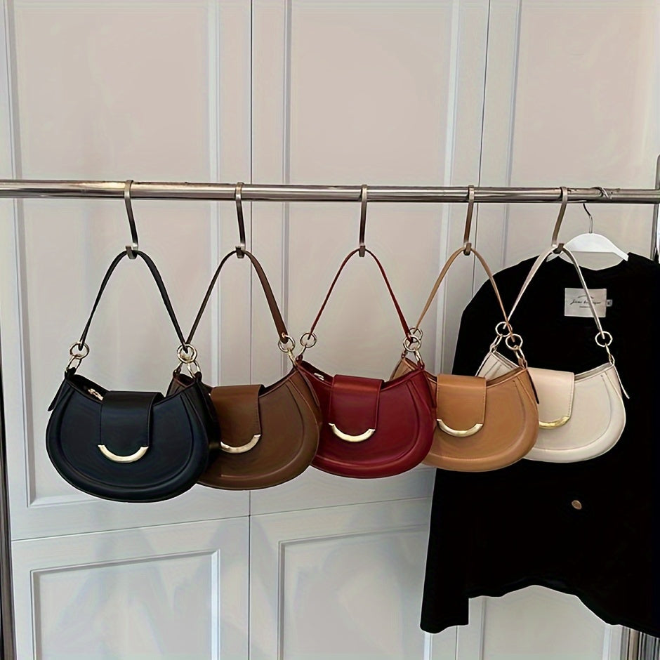 Urban Crossbody Bag in Multiple Colors with Kiss Lock Closure and Polyester Lining