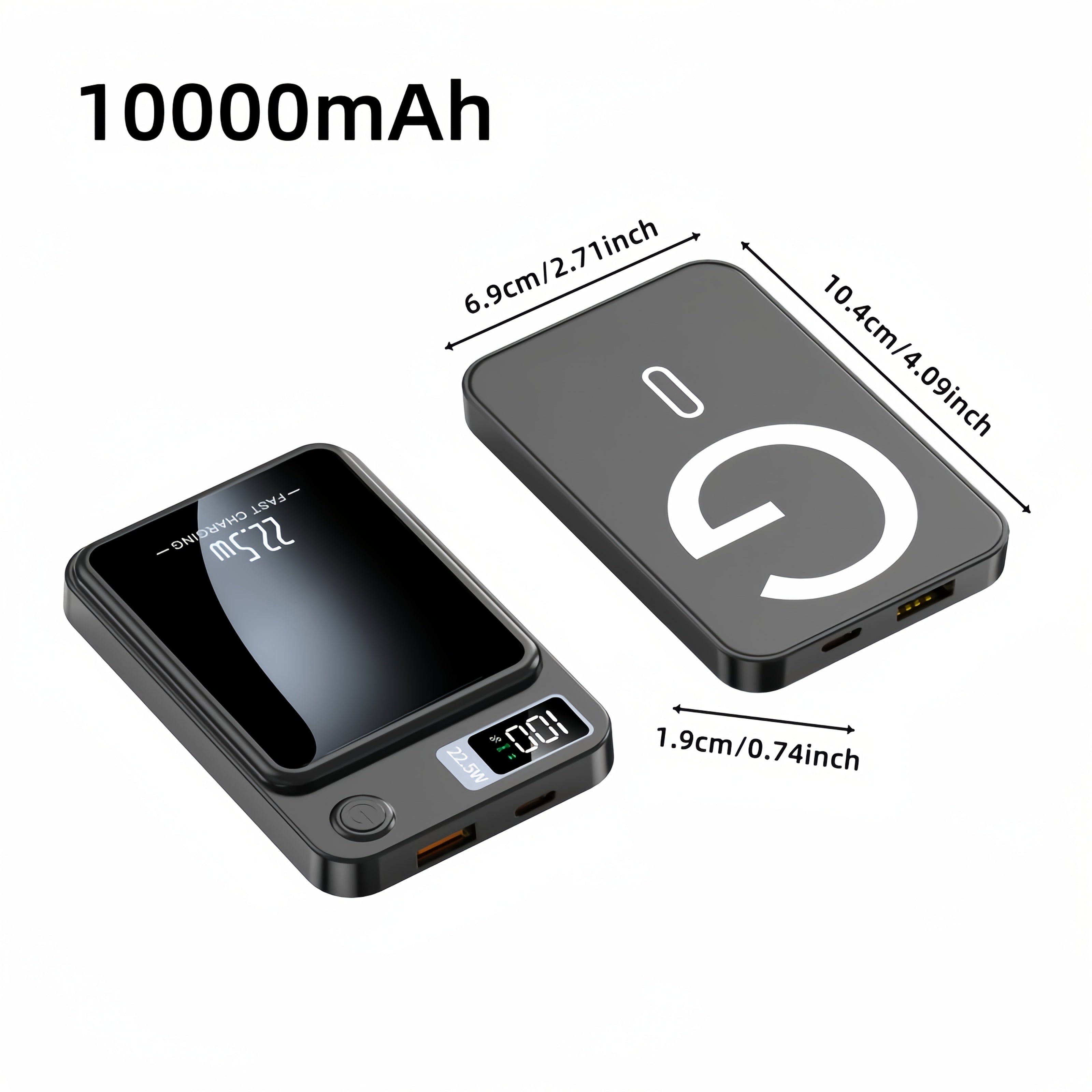 5000/10000mAh Magnetic Wireless Power Bank 22.5W Fast Charging for Apple Android Devices