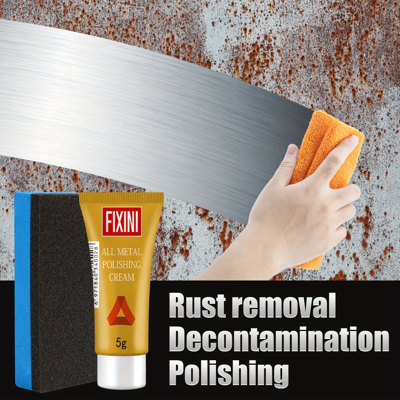 All-Metal Polishing Cream with Sponge for Stainless Steel and Ceramic Cleaning