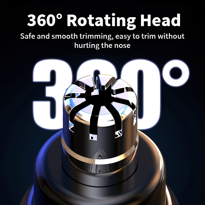 Unisex Stainless Steel Electric Nose Hair Trimmer with LED Display