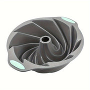 Grey Silicone Bundt Pan 28.45cm Non-Stick Cake Mold Oven Safe Baking Accessory