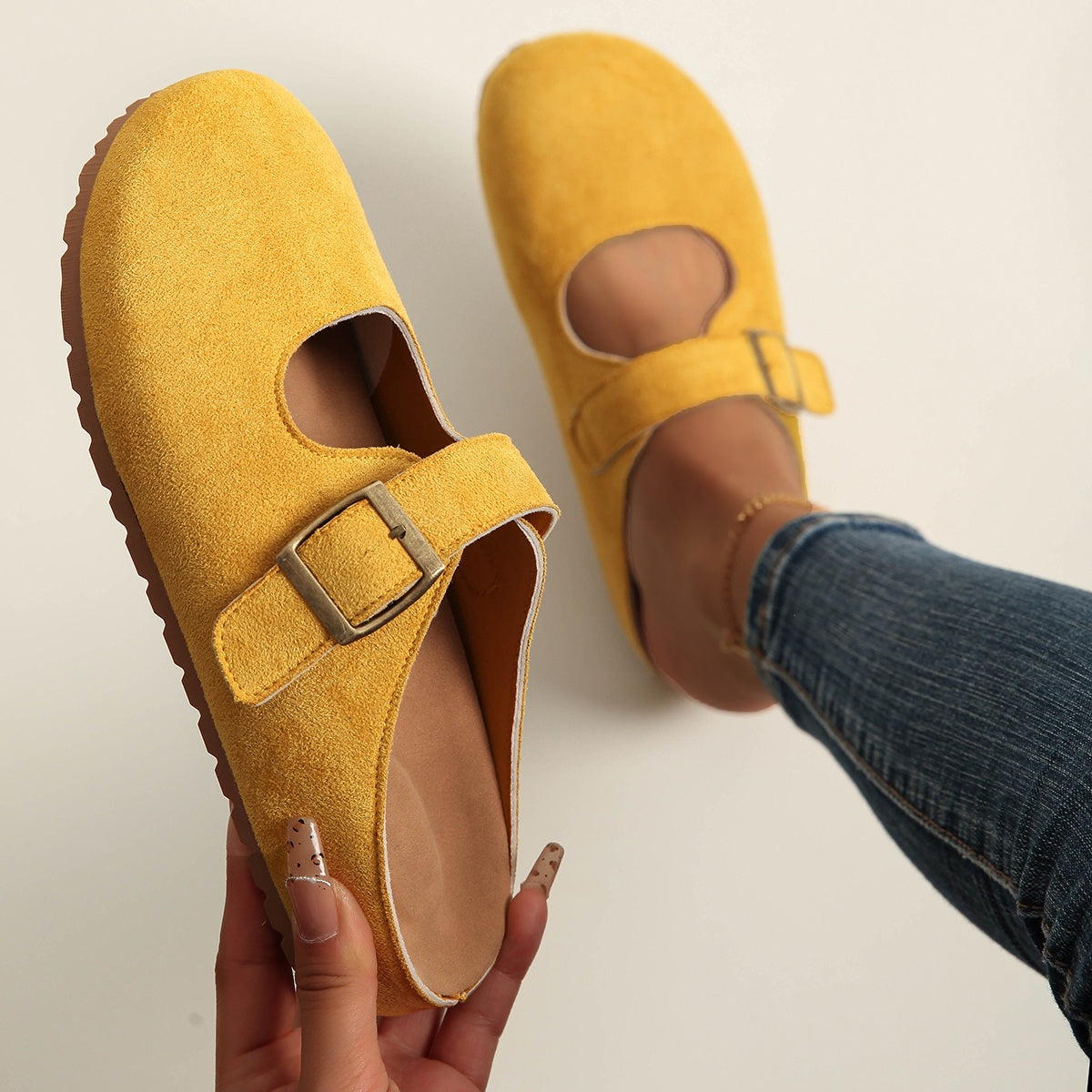 Women's Slip-On Mule Shoes Thick Sole Open Toe Casual Comfort