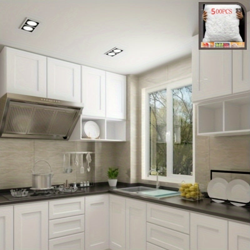 300-Pack Elastic Plastic Food Wrap Covers Reusable Stretch-to-Fit Bags for Bowls and Fruits