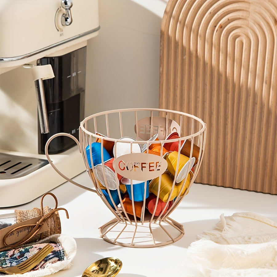 Stylish Wall Shelf for Coffee Capsules Snacks Candies Kitchen Countertop