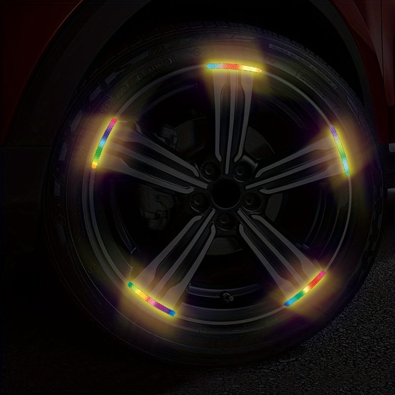 20 dona avtomobil g'ildirak yorituvchi reflektiv stikerlar rang-barang oq kamalak g'ildirak bezaklari