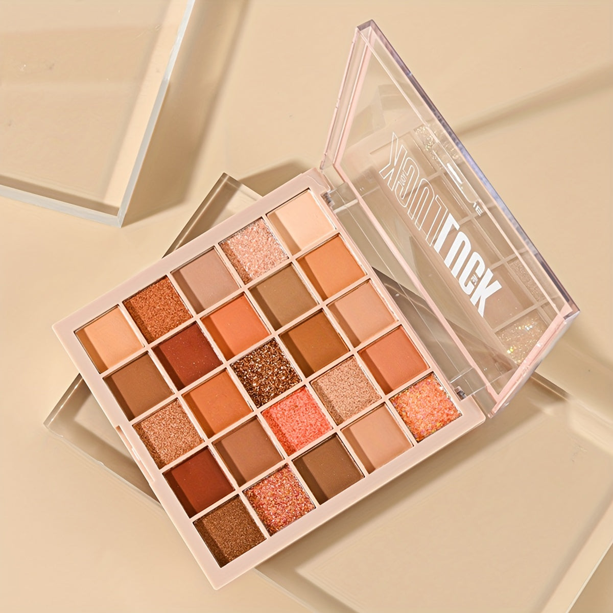 Paleta de sombras de ojos para mujer 25 colores mate glitter alto brillo cemento gris rosa marrón