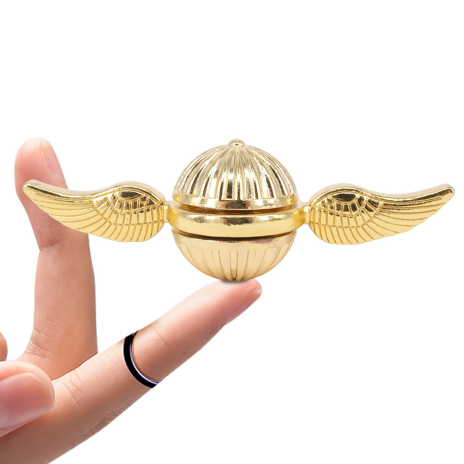 Golden Alloy Hand Spinner with Magical Wing Design for Relaxation and Focus