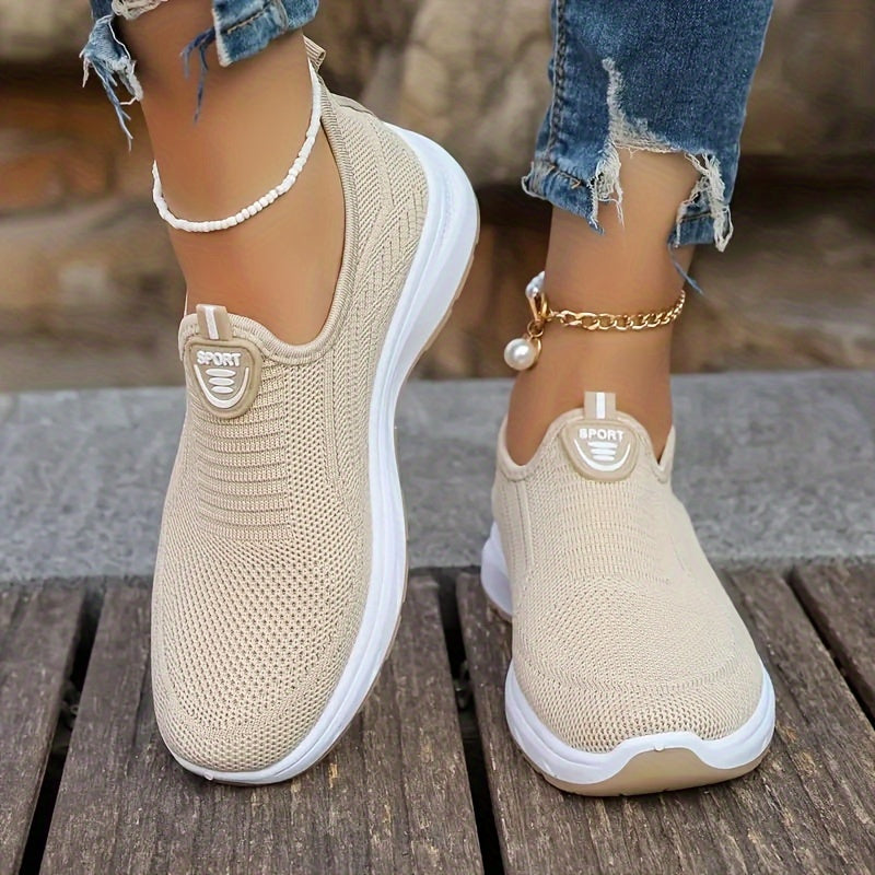 Ayollar uchun nafas oladigan slip-on sport poyabzali yengil, kundalik, dengiz bo'yoq, yozgi yurish uchun