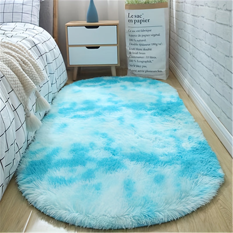 [Best-Selling] Plush Tie-Dye Oval Mat | Ultra-Yumshoq Polyester Tolasi Bilan Yasalgan | Qalin, Mustahkam va Tozalash Oson | Yotoqxona yoki Mehmonxona uchun mukammal | Quvvatlaydi qulaylikni va qo'shadi tuzilmani | Yashash xonasi uchun ideal gilamlar
