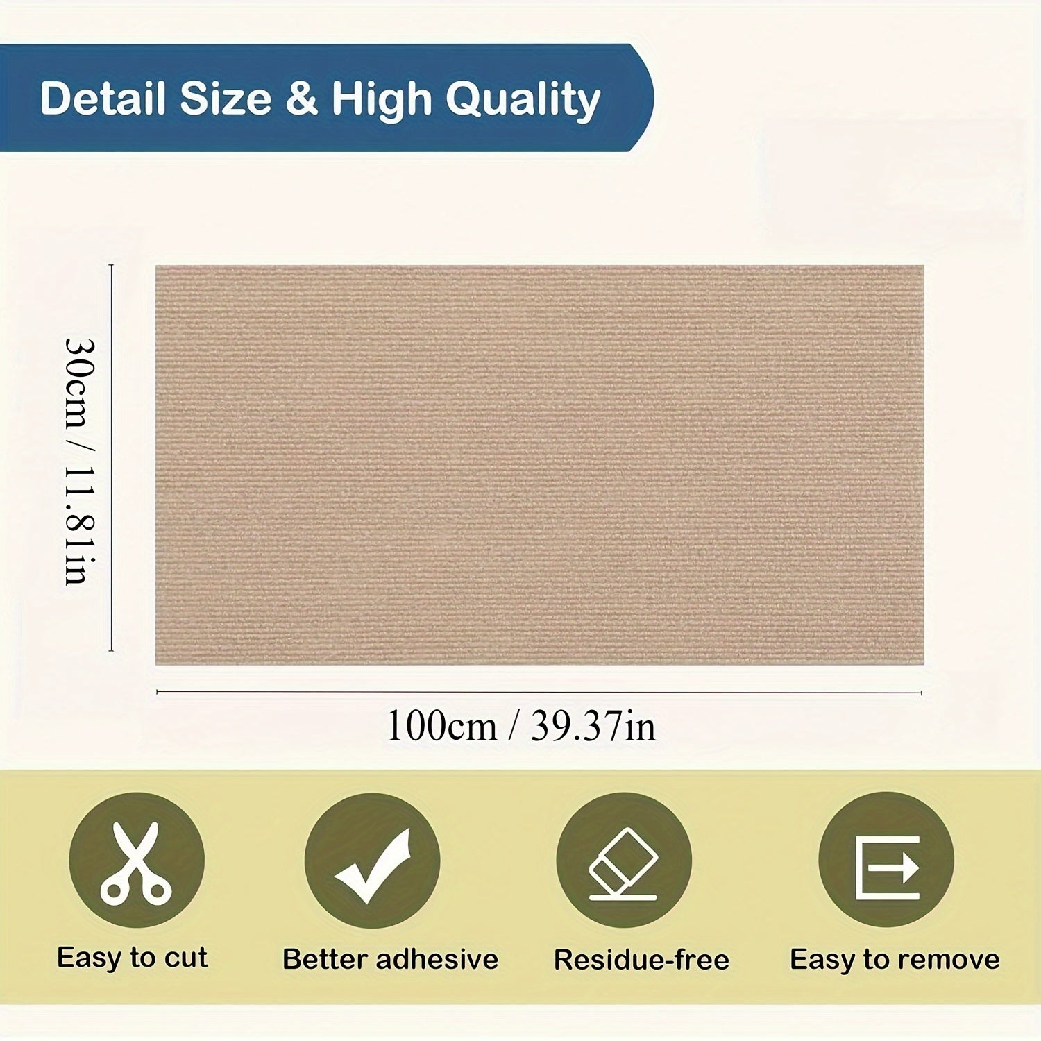 Self-Adhesive Cat Scratching Mat for Walls and Furniture Durable Polyester Fiber