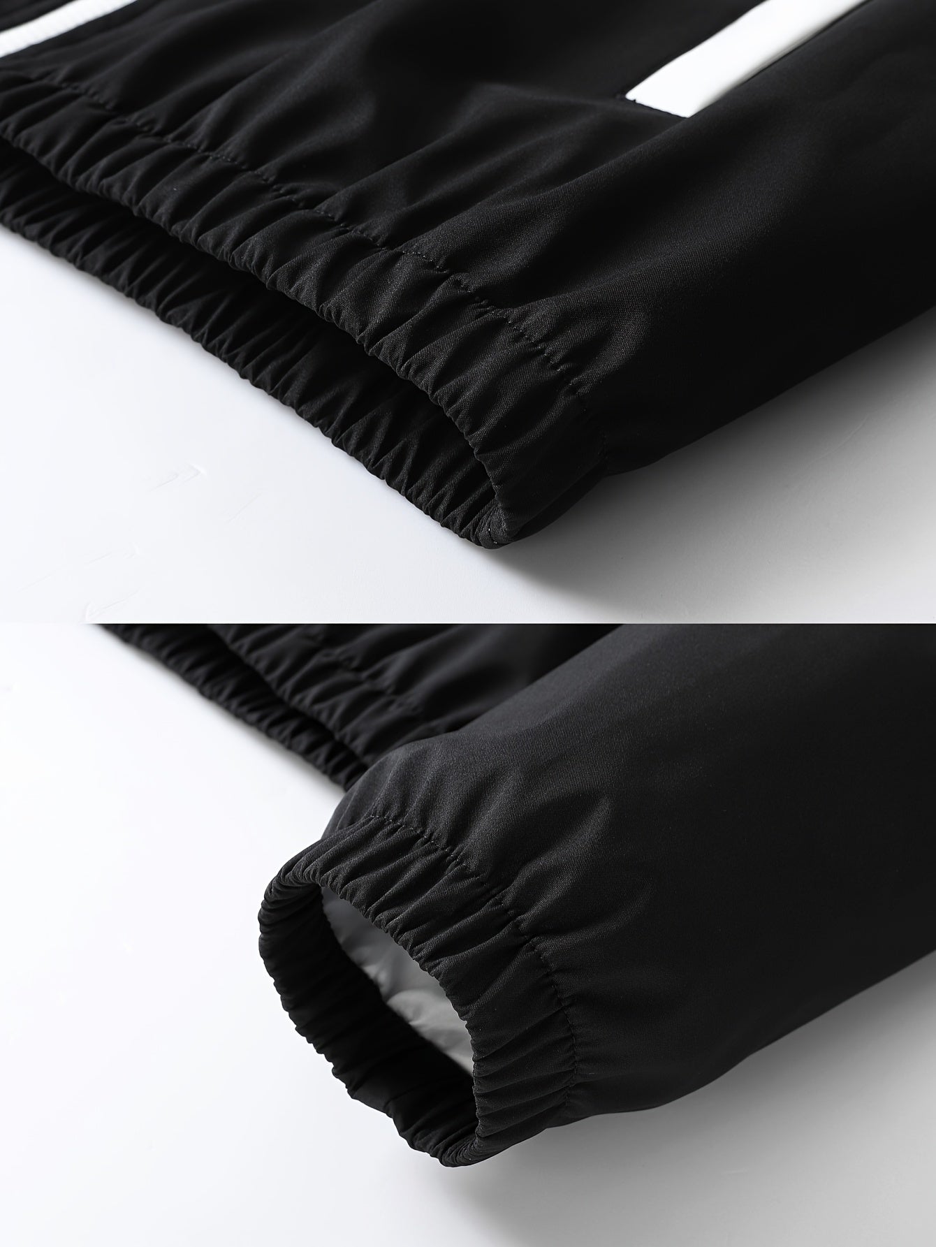 Men's Polyester Tracksuit Set Hooded Jacket and Long Pants Solid Color All Seasons