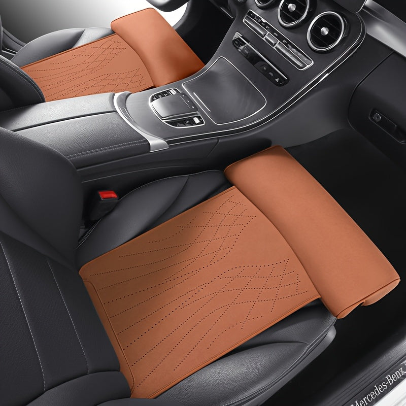 Car Seat Thigh Support Cushion Nappa Leather Memory Foam for Long Drives