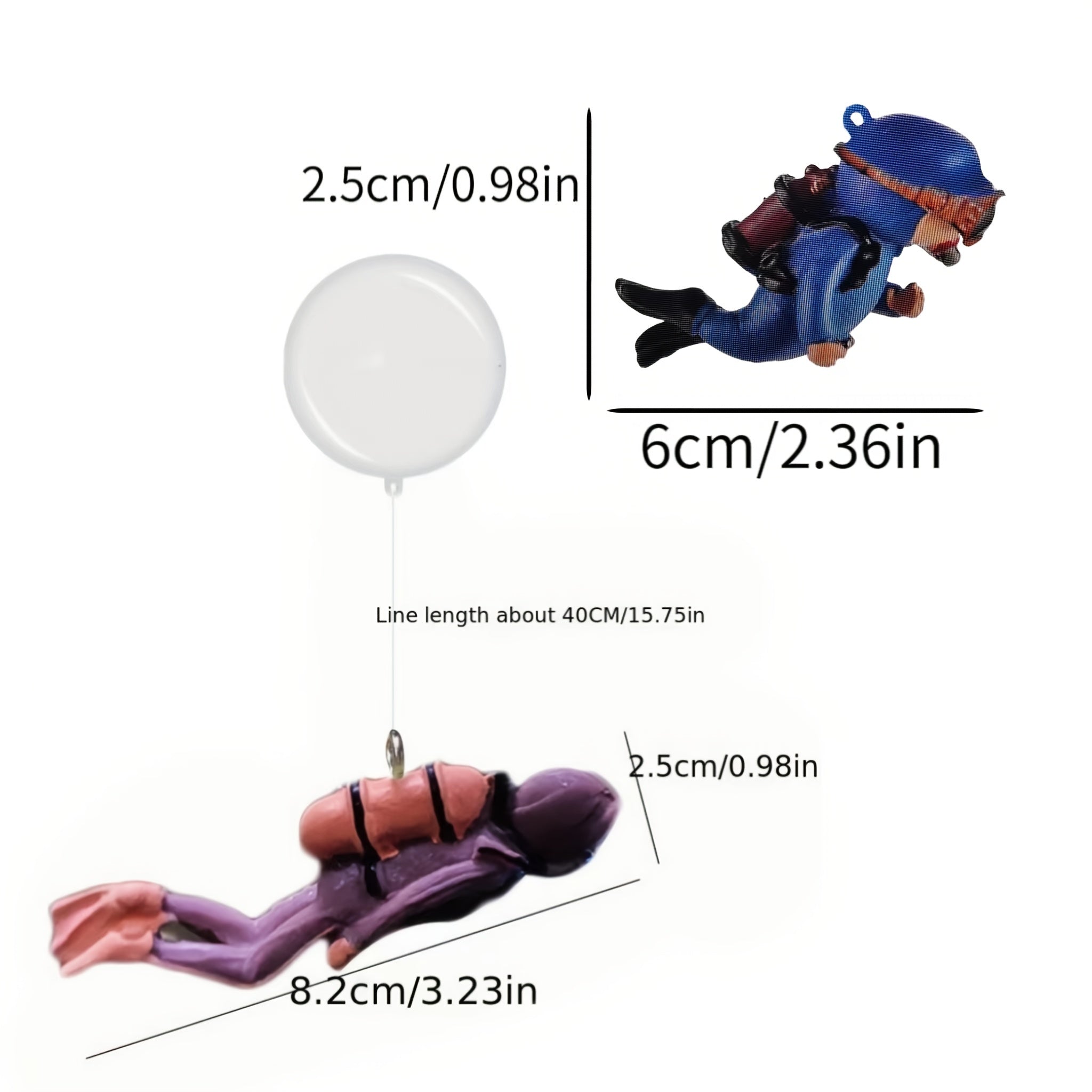 Colorful Diver Aquarium Ornament Resin Fish Tank Decor Underwater Landscape