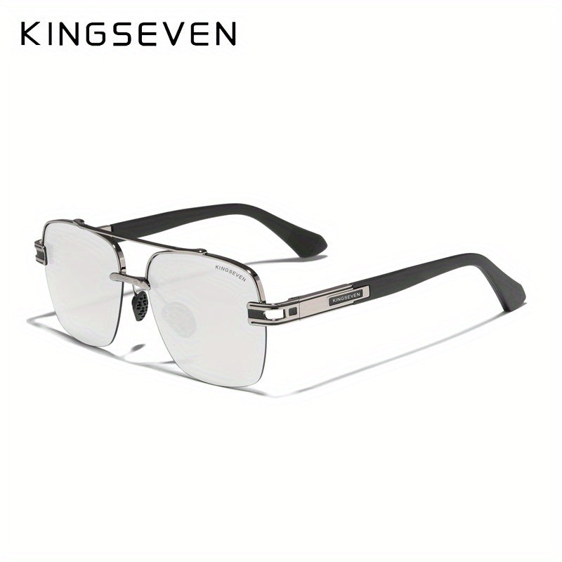 Unisex Polarized Gradient Glasses Semi-Rimless Magnesium Aluminum Frame TAC Lenses for Sports and Casual Wear