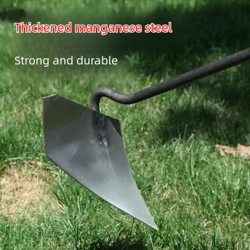 Azada de jardín de acero al manganeso duradero para aflojar la tierra, hacer zanjas y fertilizar, 1 paquete