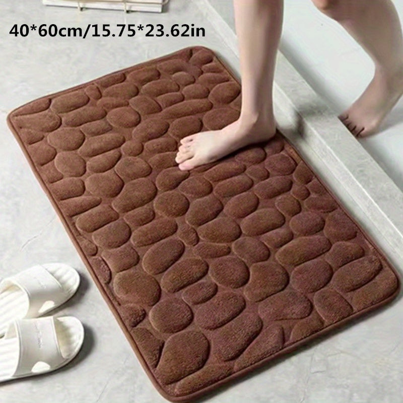 Alfombra de baño de espuma viscoelástica con patrón geométrico, antideslizante, absorbente, tejida plana, de poliéster, de 1.5 cm de grosor