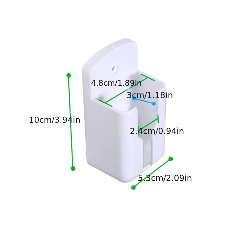 Белый настенный держатель для универсального пульта кондиционера, без необходимости сверления, с отсеком для хранения телефонов, зарядных устройств и канцелярских принадлежностей.