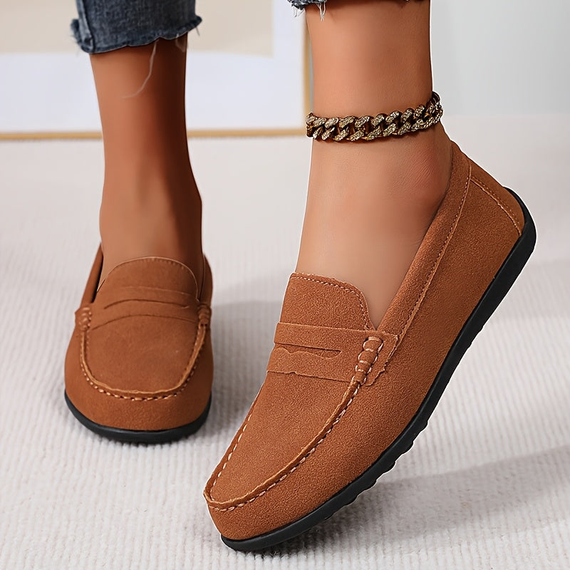 Women's Flat Shoes Leather Slip-Resistant Four Seasons