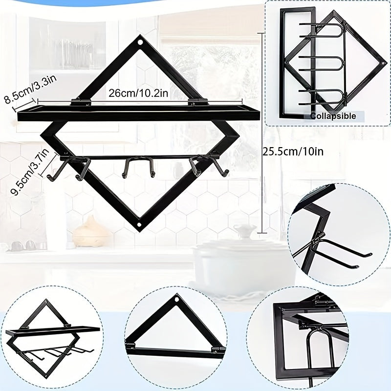 1 dona sanoat devorga o'rnatiladigan vino tokchasi, uy bezatish uchun stemware ushlagichi bilan. Mustahkam metalldan tayyorlangan, joyni tejaydigan vertikal dizaynga ega. Uy bar, oshxona yoki ovqatlanish xonasi uchun mos.