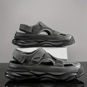 Erkaklar uchun qulay ochiq sandallar, qalin taglik va sirpanmaydigan ushlash bilan, yuqori sifatli tasodifiy poyabzal, yangi zamonaviy sayohat poyabzallari.