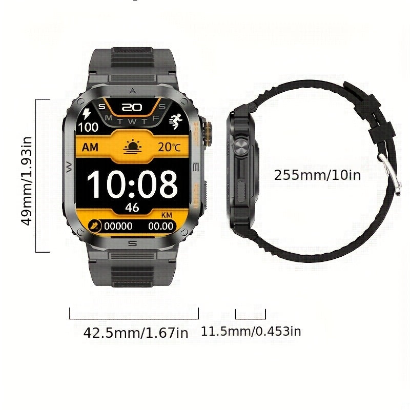 Мужские умные часы с беспроводной связью, голосовым управлением AI, водонепроницаемостью IP68, металлическим корпусом и спортивными возможностями