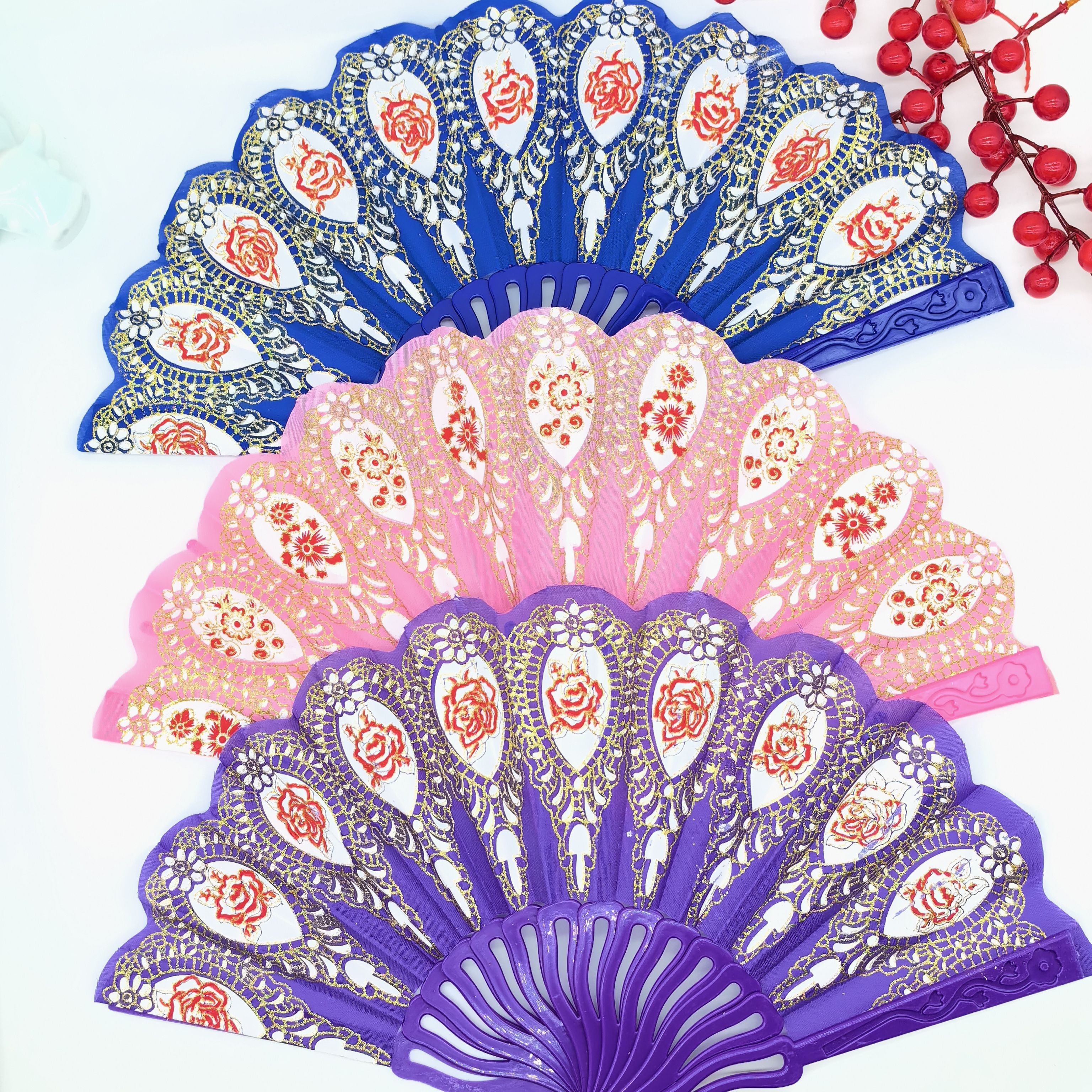 Ladies Folding Fans for Dance Performance, Carved Summer Fans, European Style
