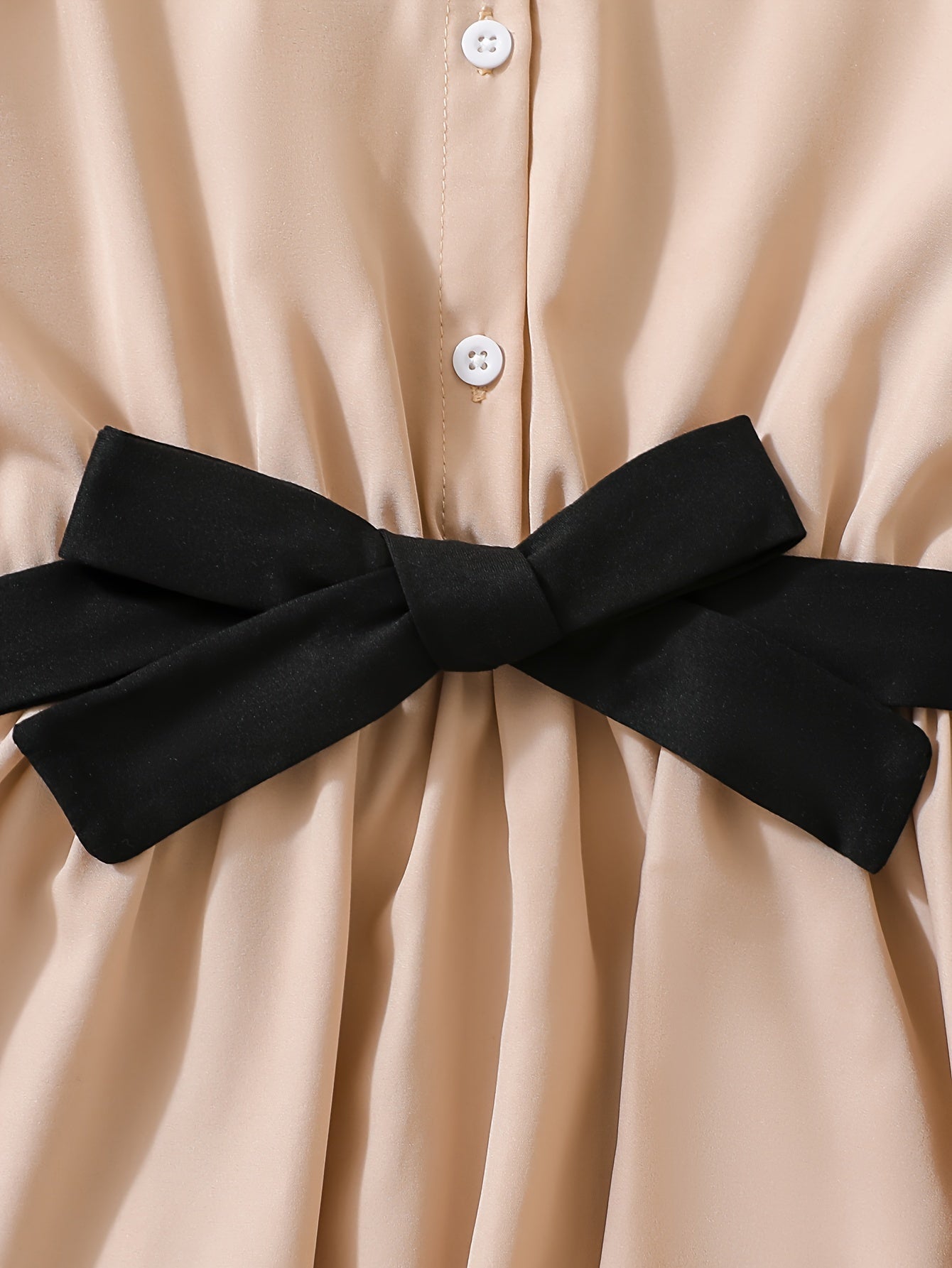 Girls' 12 and Under Apricot Peplum Blouse and Solid Pants Set for Spring Fall Outdoor Wear