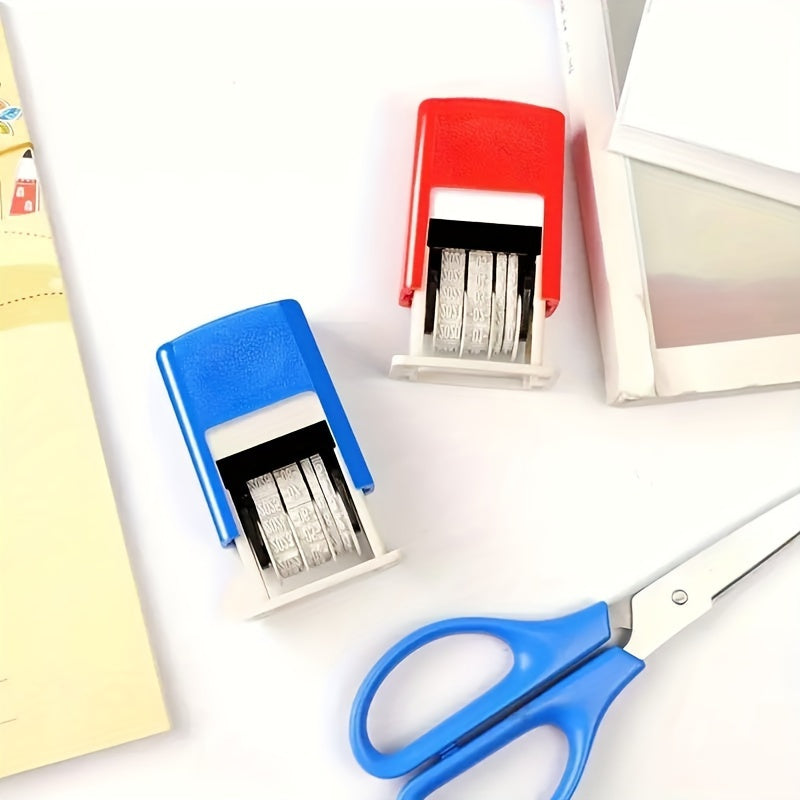 Flip Back Ink Date Stamp with Adjustable Japanese Korean Hand Seal Plastic