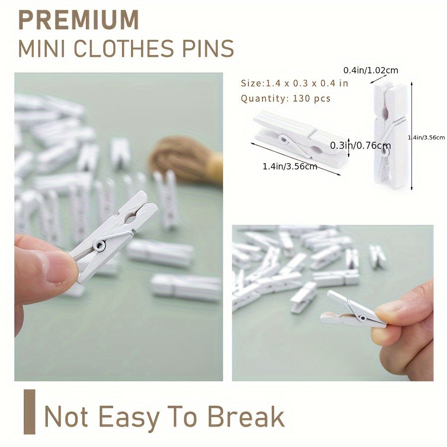 100 штук белых деревянных миниатюрных прищепок для фотографий и поделок